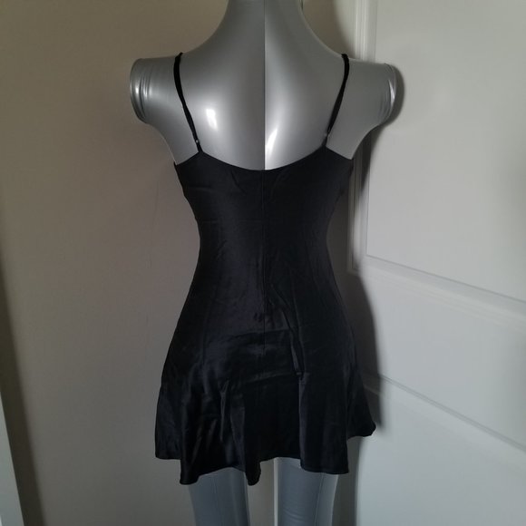 Vintage Victoria's Secret 100% Silk Lingerie w/ silver embroidery & leg slit - Picture 2 of 8